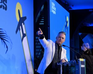 Ross Mathews speaks onstage during the 2025 Americares Airlift Benefit at Pier Sixty at Chelsea Piers on April 04, 2025 in New York City. (Photo by Bryan Bedder/Getty Images for Americares)